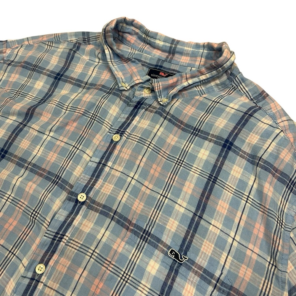 Vineyard Vines Classic Fit Tucker Shirt Mens 3XB Big Blue Plaid Button Down